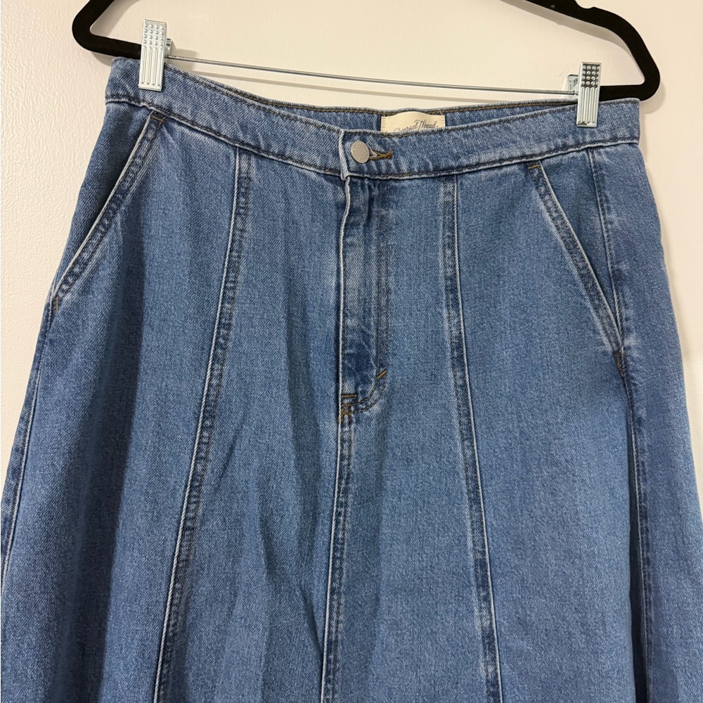 Universal Thread Light Blue Denim Panel A-Line Ma… - image 3